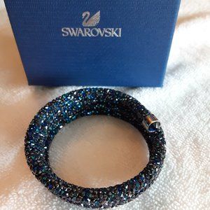 Swarovski Crystaldust Wide Bangle – Blue